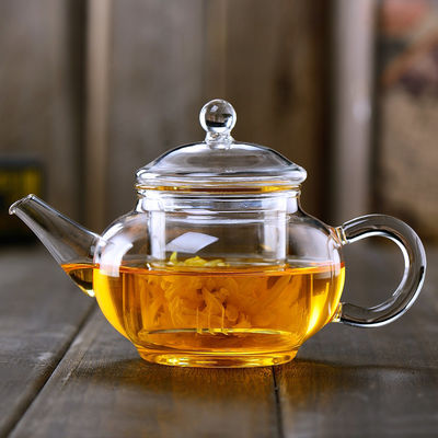 Tetera de cristal sana de Infuser del té, a prueba de calor toda la tetera de cristal con el filtro proveedor