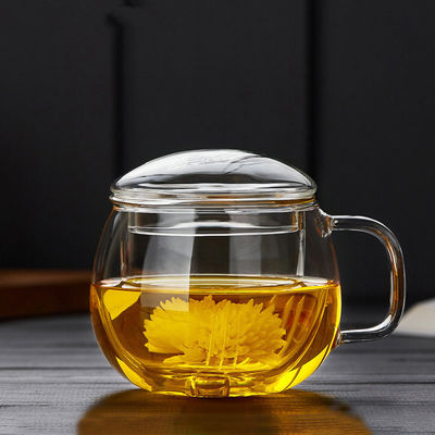 Taza más escarpada soplada carta blanca del té de BPA, taza de cristal del viaje de Infuser del té de la pared fina proveedor