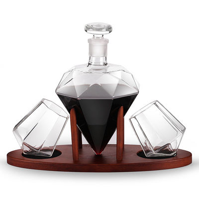 peso ligero de cristal de la botella de la jarra del vino del diamante 1000ml para el vino tinto/el whisky proveedor