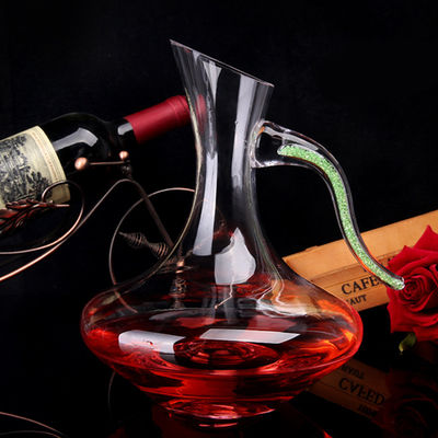 Jarra redonda del vino del diseño clásico, jarra de cristal sin plomo soplada mano proveedor
