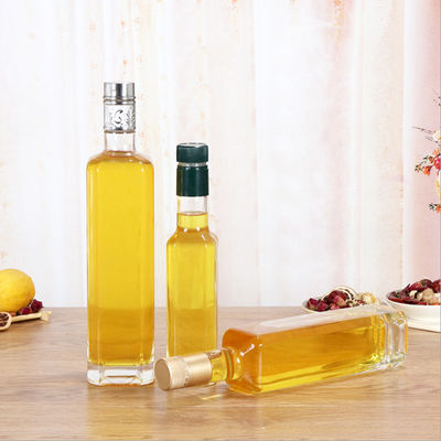 Botella de cristal transparente del aceite de oliva con fácil seguro de Pourer Diswasher del casquillo dispensar proveedor