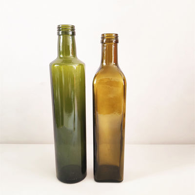 La botella de cristal verde oscuro ambarina del aceite de oliva redonda/cuadrado formó fácil de utilizar proveedor