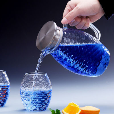 La alta jarra del vidrio de Borosilicate, gotea la garrafa de cristal libre del agua de la capacidad grande proveedor