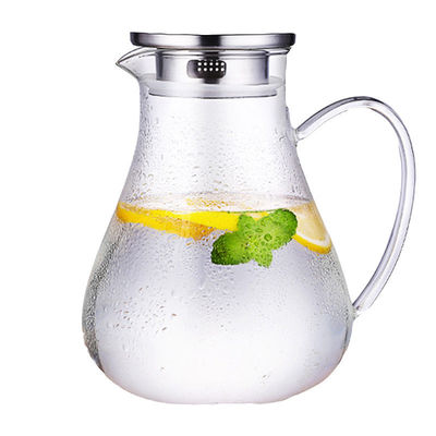 Despeje la garrafa helada la jarra de cristal moderada del té del agua con la tapa del acero inoxidable proveedor