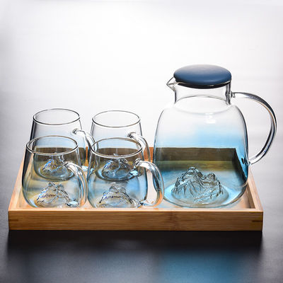 Jarra de cristal soplada mano del agua de la bebida 1800ml del jugo proveedor