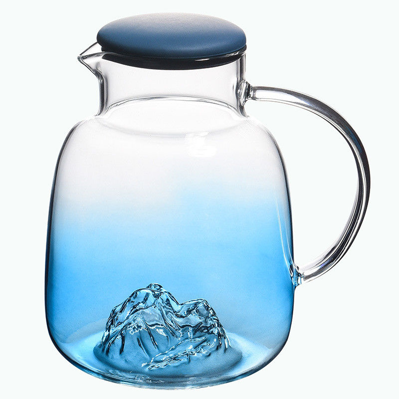 Jarra de cristal soplada mano del agua de la bebida 1800ml del jugo proveedor