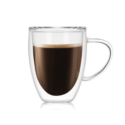Tazas de café esmaltadas doble ligero, tazas de café seguras de los Pyrex del lavaplatos proveedor