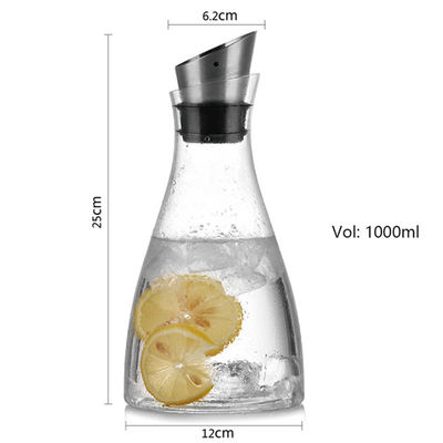 Jarra de cristal de la prueba de calor de la tapa del flujo, mitad del galón de noche de tabla de una garrafa del agua proveedor