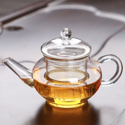 Tetera de cristal sana de Infuser del té, a prueba de calor toda la tetera de cristal con el filtro proveedor