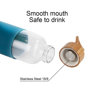 Diseño abierto de la boca de la botella de agua de cristal portátil no tóxica fácil llevar proveedor