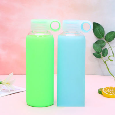 Botella de agua de cristal de la manga protectora del silicón para los deportes al aire libre Eco amistoso proveedor