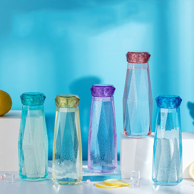 Botellas de agua de consumición de cristal transparentes, botella de cristal de los deportes con la tapa del diamante proveedor