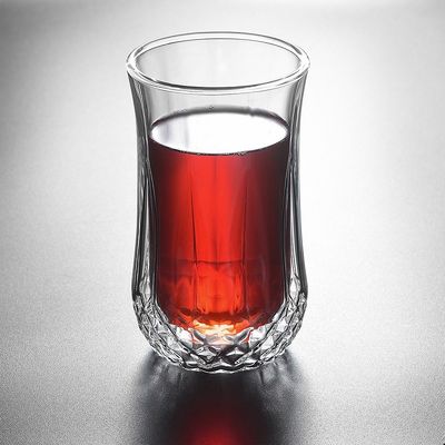 Logotipo modificado para requisitos particulares resistente de la condensación de cristal de la taza de la pared del doble del vaso del whisky proveedor
