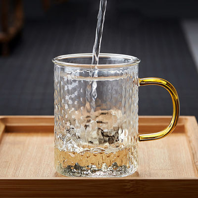 Sistemas de la taza de Infuser del té del vidrio de Pyrex de la prueba de calor con el arte soplado mano de la tapa proveedor