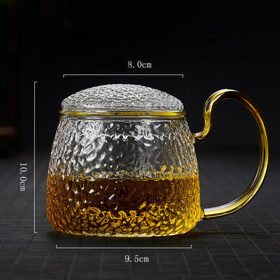 Taza de té anti del calor 400ml, floración/taza de cristal del té de las hojas intercambiables con la tapa proveedor