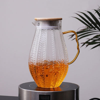 Material seguro del Borosilicate del agua de la cocina 1.5L de la microonda de cristal de la jarra alto proveedor