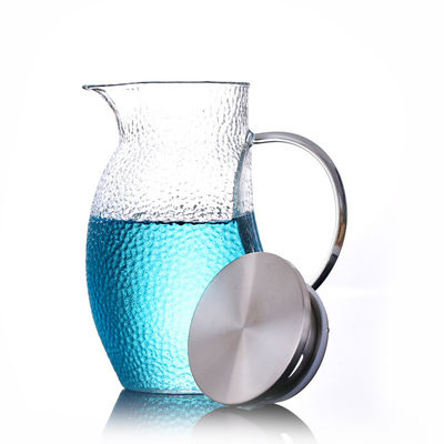 Jarra formada pájaro con la tapa, jarra de cristal ligera de la bebida del jugo con la manija proveedor