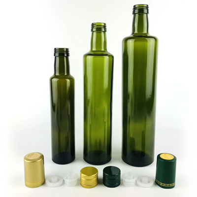 Ninguna ayuda de servicio de cristal redonda del OEM de la prueba del polvo de la botella del aceite de oliva de la boca del goteo proveedor