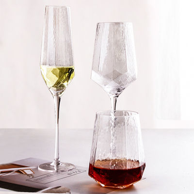 Servicio sin plomo de forma diamantada del OEM del cubilete de las copas de vino cristalinas claras proveedor