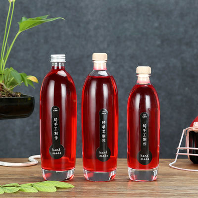 Botella de agua cristalina clara almacenada de la fruta, botella de cristal del consumo del cóctel/de vino proveedor