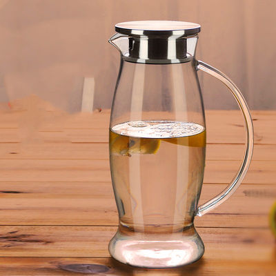 50 onzas helaron la jarra de cristal del agua del té con la tapa/el canalón del acero inoxidable fáciles de utilizar proveedor