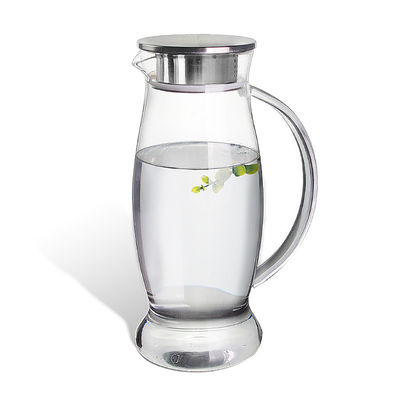 50 onzas helaron la jarra de cristal del agua del té con la tapa/el canalón del acero inoxidable fáciles de utilizar proveedor