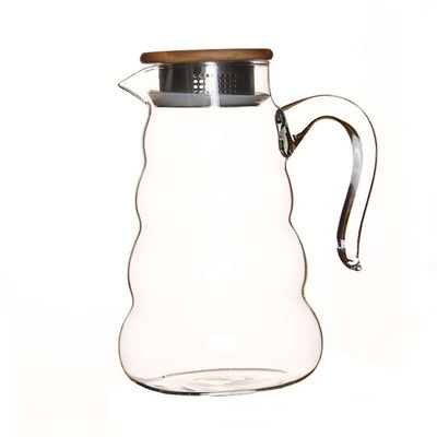 Garrafa de cristal a prueba de calor de la bebida del jugo de la jarra del agua con color del claro de la tapa proveedor